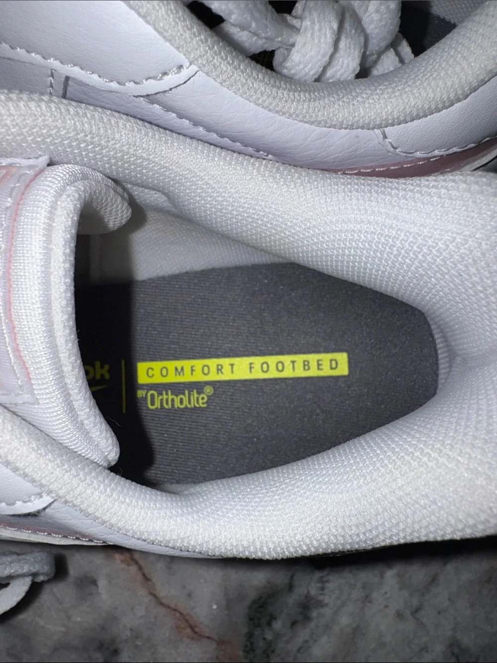 Reebok White Sneakers with Light Pink Accents